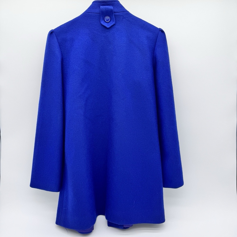VINTAGE MISS NEW YORKER 60-70's Peacoat Wool Blend Royal Blue Buttons Womens 10 - Picture 4 of 11